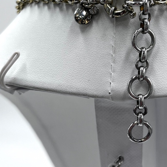 J. Crew Off White Faux Pearl Gold Tone Cluster Necklace Metal Spacers - Picture 9 of 11